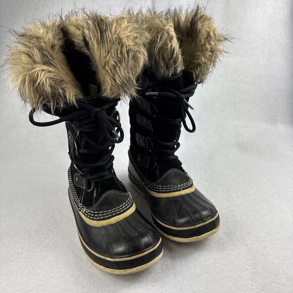 Sorel Boots Joan of Arctic Tall Winter Size 6 Waterproof Faux Fur Brown Tan Snow - Picture 2 of 6